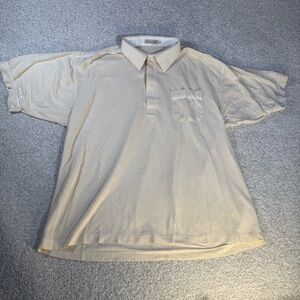 Vintage Men’s Aldo Colitti Short Sleeve Polo Off White Cream Color Size XL